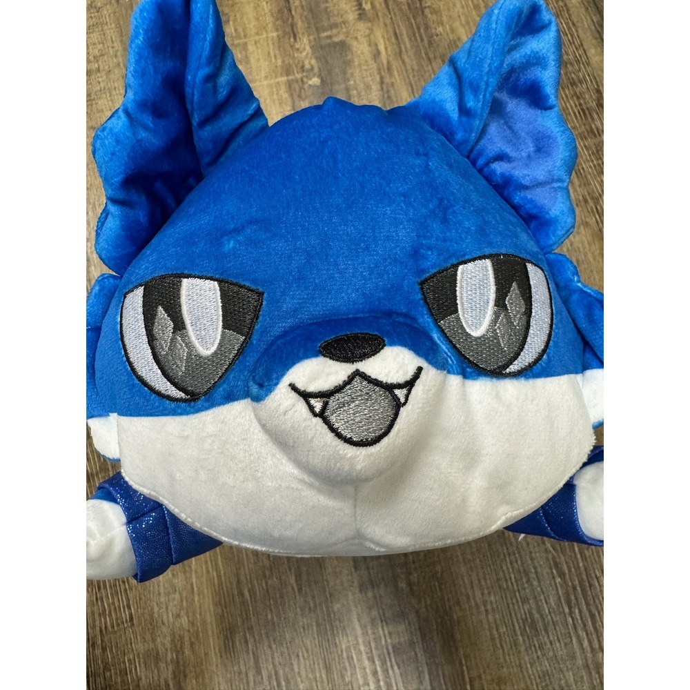 Aphmau Meemeows Ein Mystery Cat Wolf Plush Blue White Glitter with Hoodie Plush